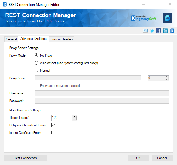 SSIS Dynamics 365 Customer Insights Connection Manager - Additional Settings